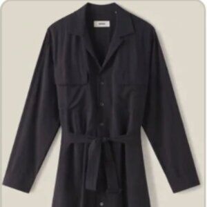 NWOT Buck Mason  Silken Twill Studio Shirt Dress Black XS